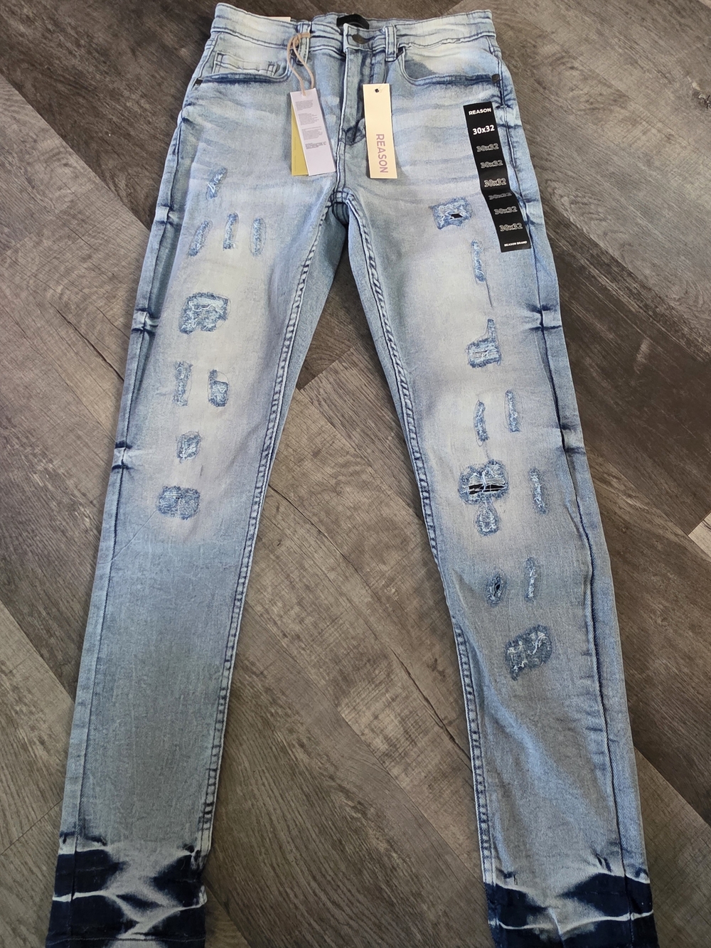 Reason Light Blue Distressed Skinny Jeans